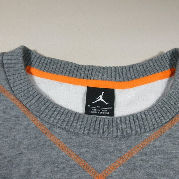 Jordan mens heathered gray Argyle lined crew sweater XL 397341 091 - Picture 3 of 15